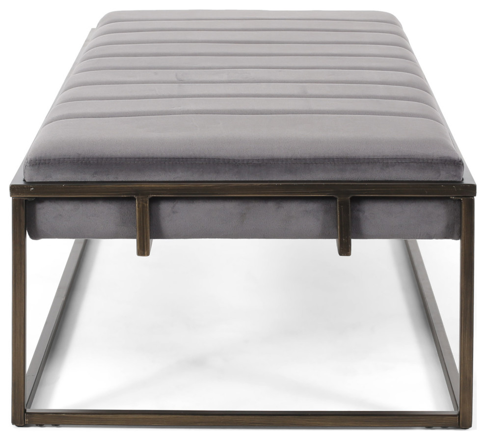 GDF Studio Vassy Modern Velvet Ottoman Bench   Transitional   Footstools And Ottomans   by GDFStudio  Houzz