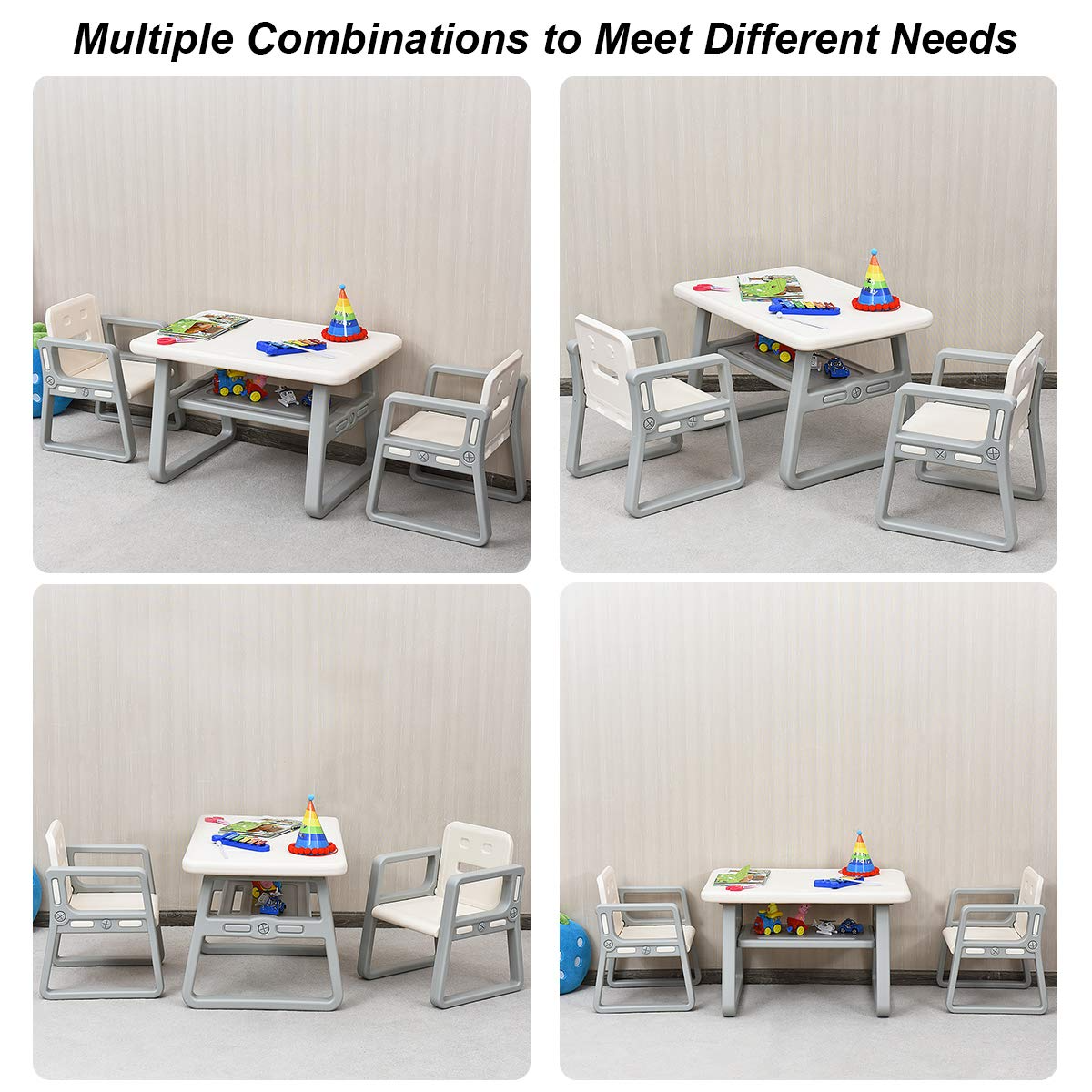 Kids Table and Chair Set, Children Activity Table & 2 Chairs