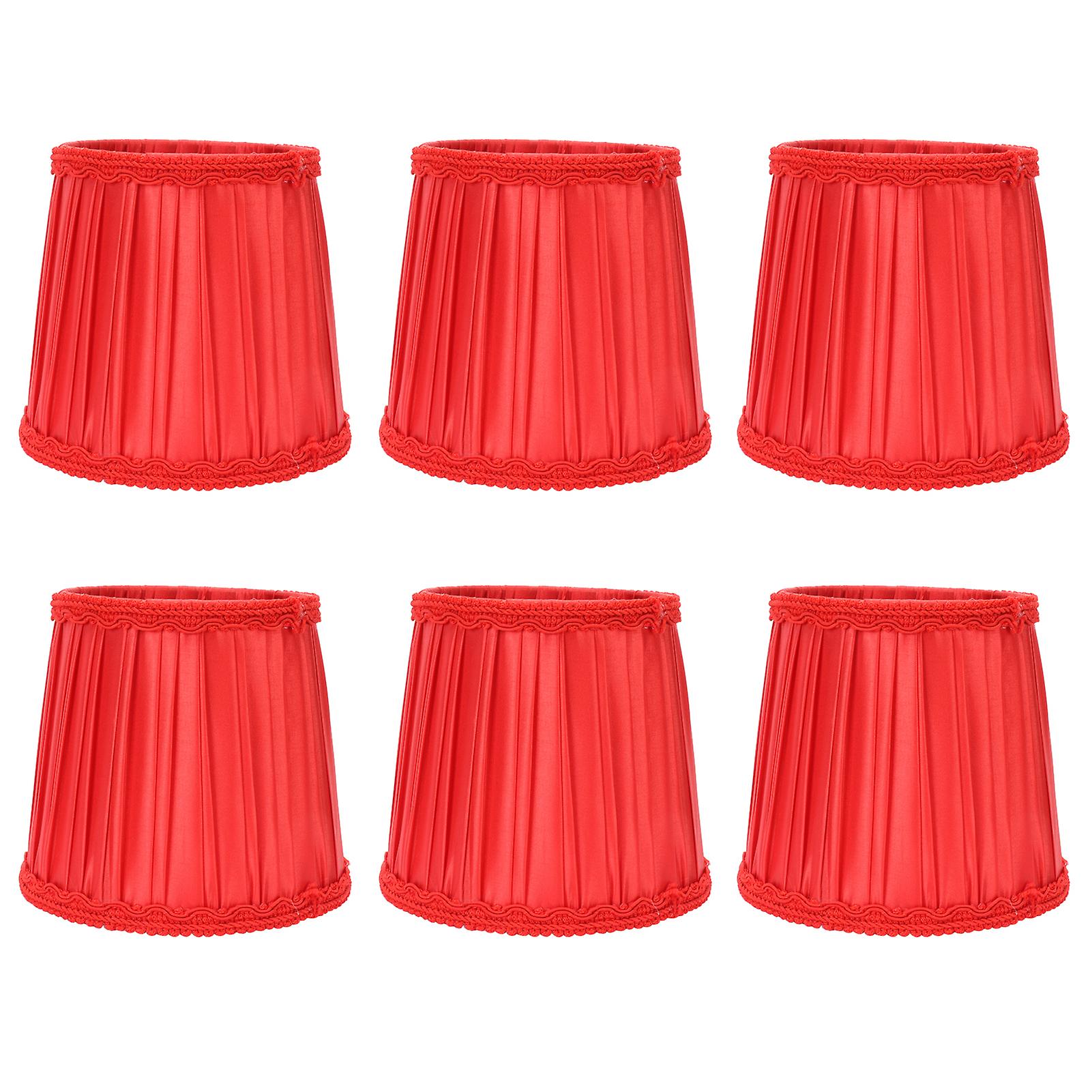 6Pcs Modern Lampshade European Style Fabric Lamp Cover for E14 Chandelier Ceiling Lamp