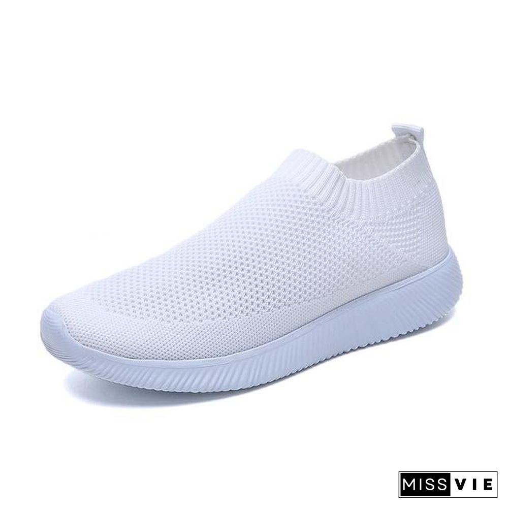 Women Sneakers Female knitted Vulcanized Shoes Casual Slip On Flats Ladies Sock Shoes