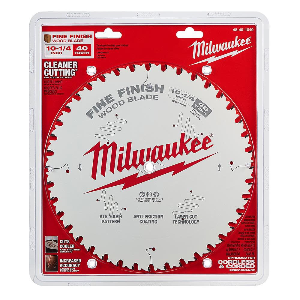 Milwaukee 10-1/4 in. 40T Fine Finish Circular Saw Blade 48-40-1040 from Milwaukee