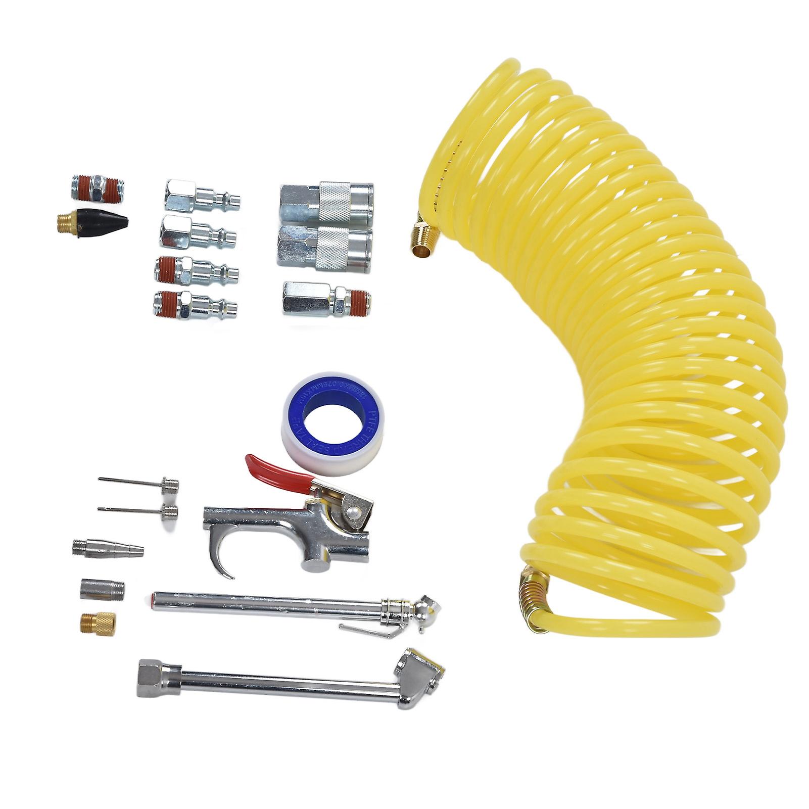 Air Compressor Tire Hose Kit 1/4in Npt Industrial Connector Quick Connect Fittings Blow Gun Set