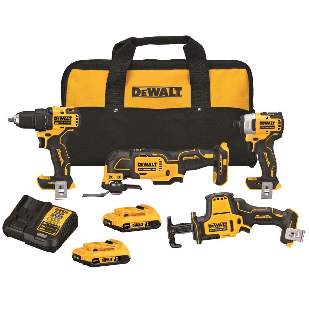 DEWALT ATOMIC 20V MAX 4 Tool Combo Kit Brushless Cordless DCK489D2 from DEWALT