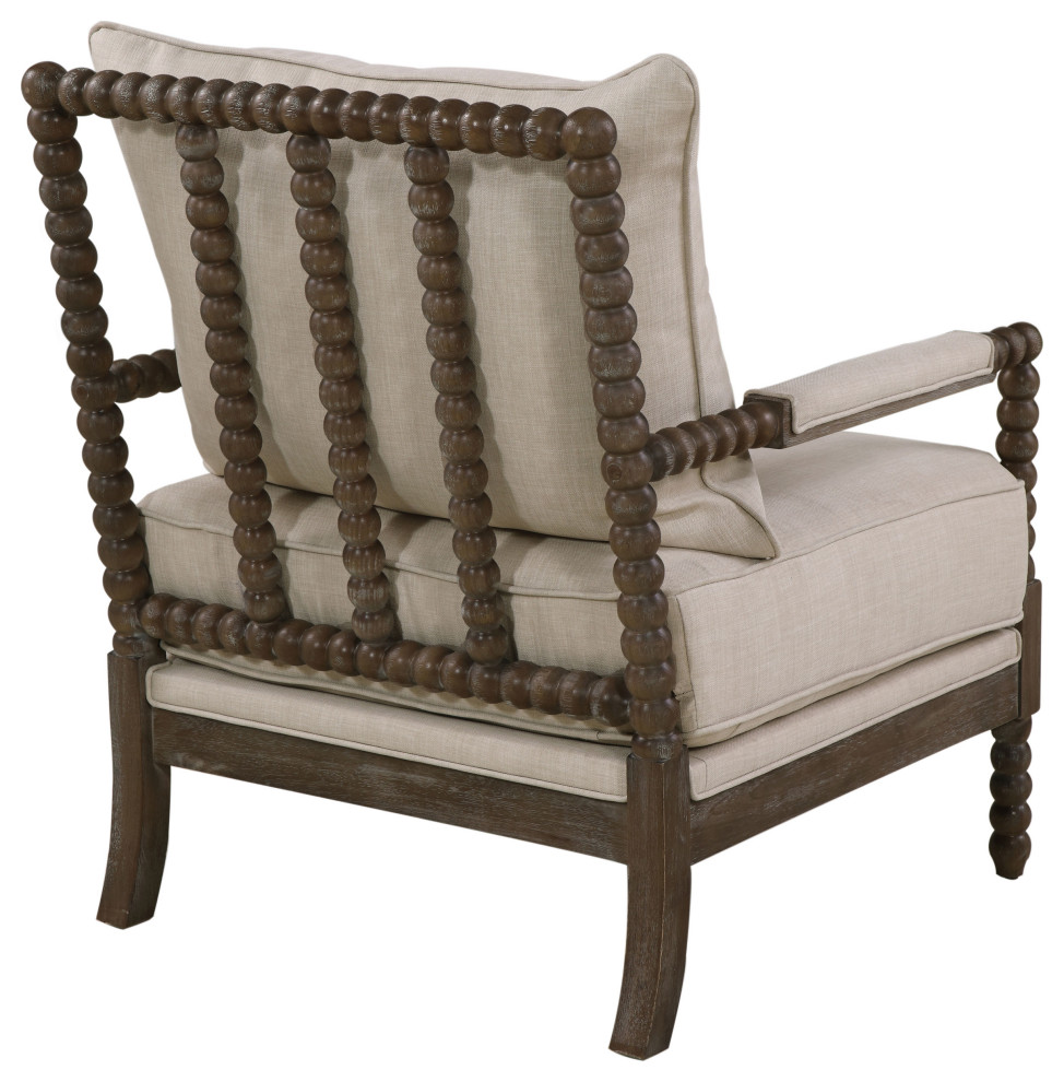 Blanchett Cushion Back Accent Chair Beige and Natural   Modern   Armchairs And Accent Chairs   by Modon  Houzz