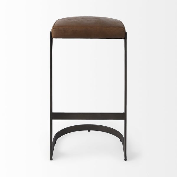 Leather C Shape Metal Bar Stool - 18