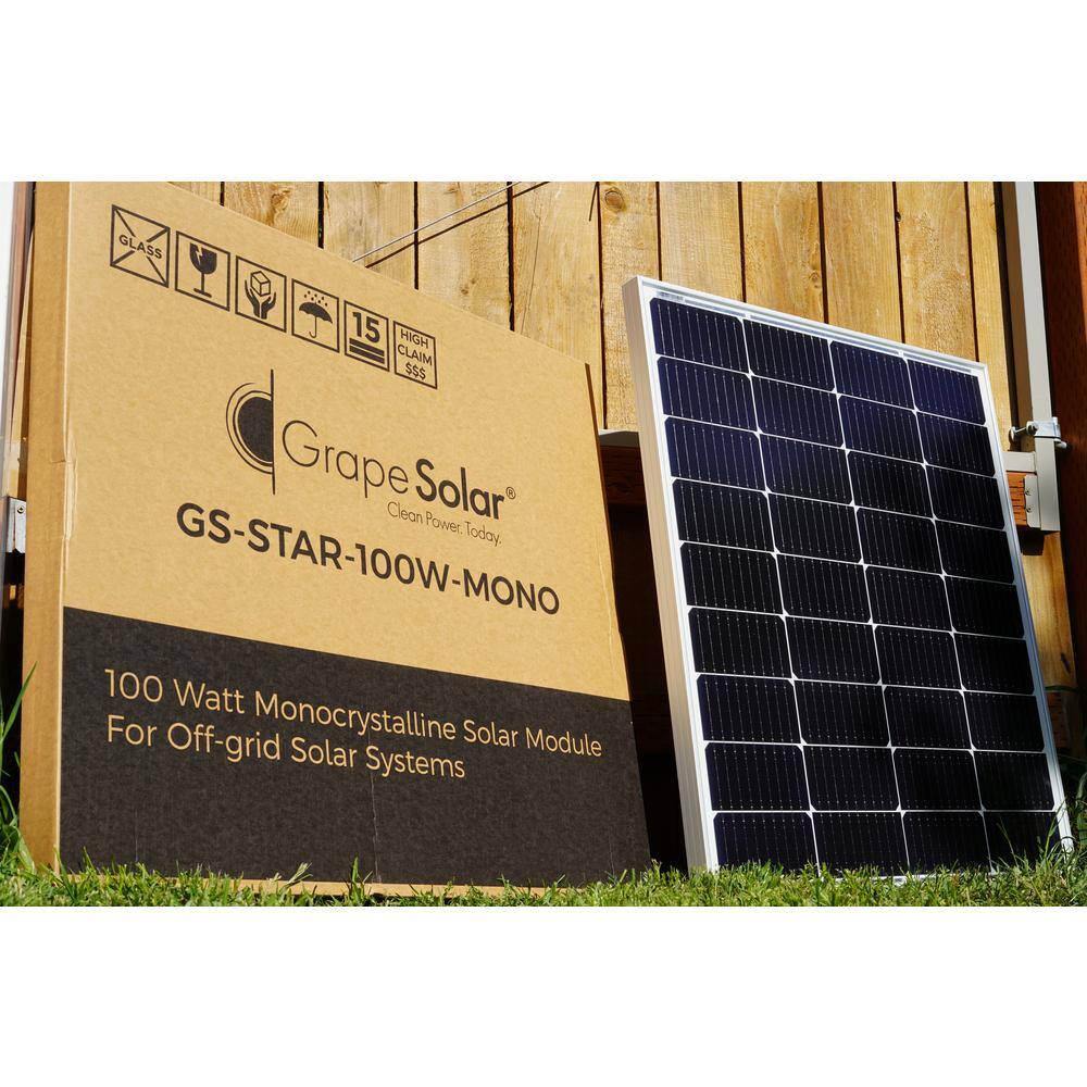 Grape Solar 100-Watt Monocrystalline Solar Panel for RV's Boats and 12-V Systems GS-Star-100W