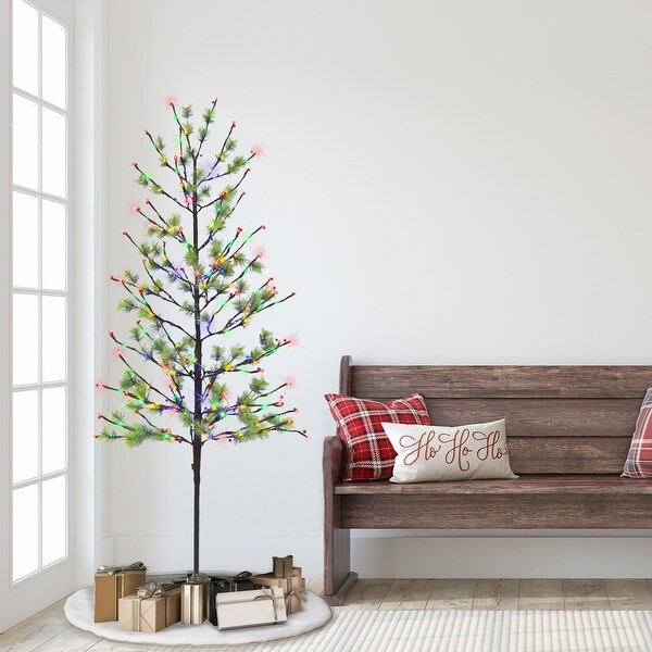 Puleo International 6 ft. MultiColor Prelit Twig Tree