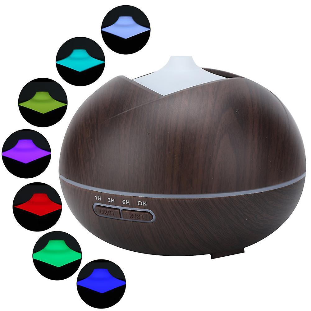 400ml Wood Air Humidifier Led Aroma Essential Oil Diffuser Ultrasonic Aromatherapy Atomizer110~240v Eu Plug