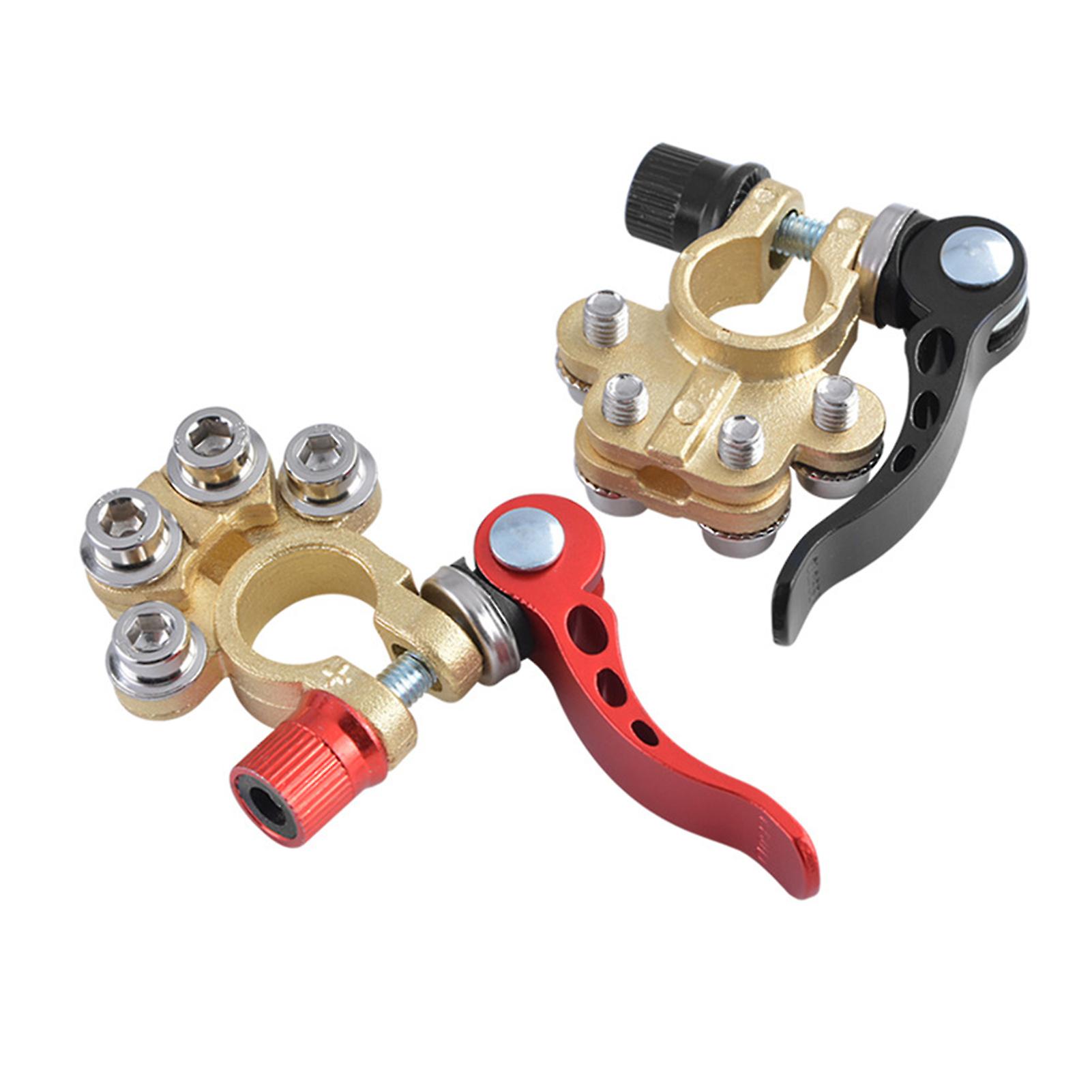 Multicolor 1 Pair Brass Material Automotive Car Top Post Battery Terminals Wire Cable Clamp Terminal Connectors Car Accessories