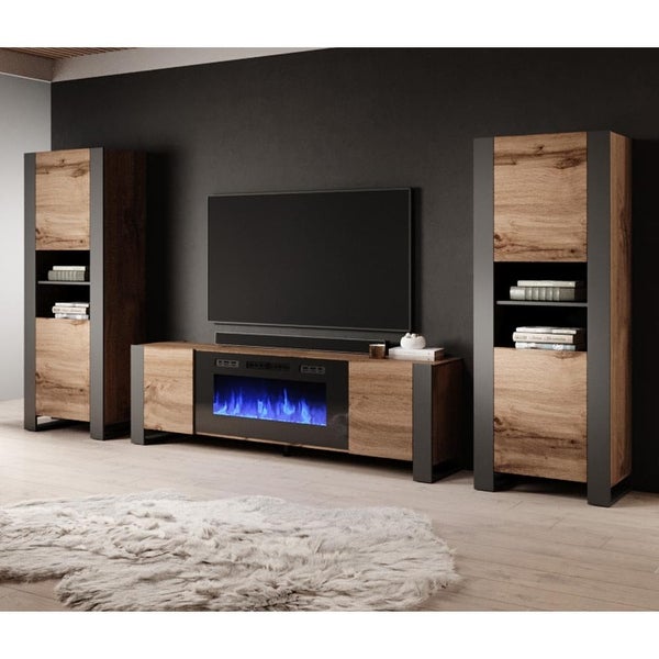 Woody BL-EF Electric Fireplace Entertainment Center