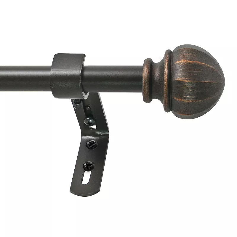 Decopolitan Facet Ball Curtain Rod Set