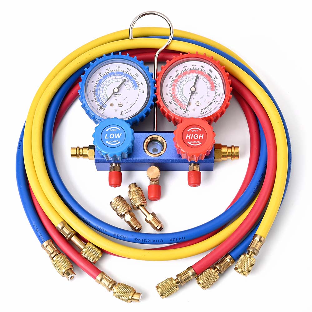 Yescom HVAC Refrigeration R410a Manifold Gauge Set 2 Valve 3 Hose