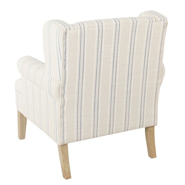 HomePop Emerson Rolled Arm Accent Chair - Blue Calypso Stripe