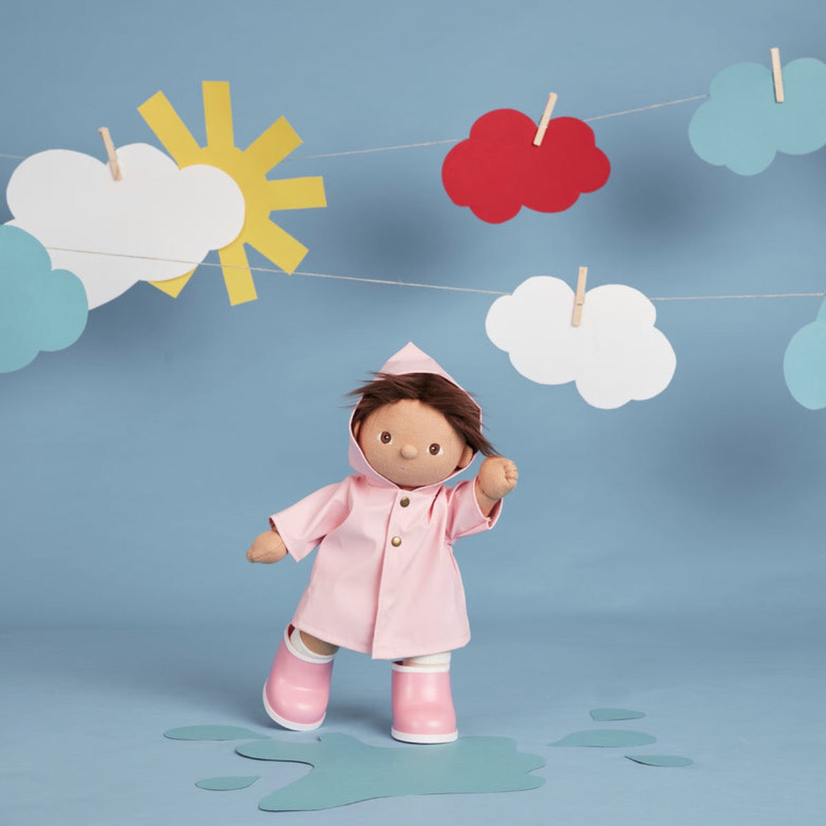 Dinkum Doll Rainy Play Outfit - Pink by Olli Ella