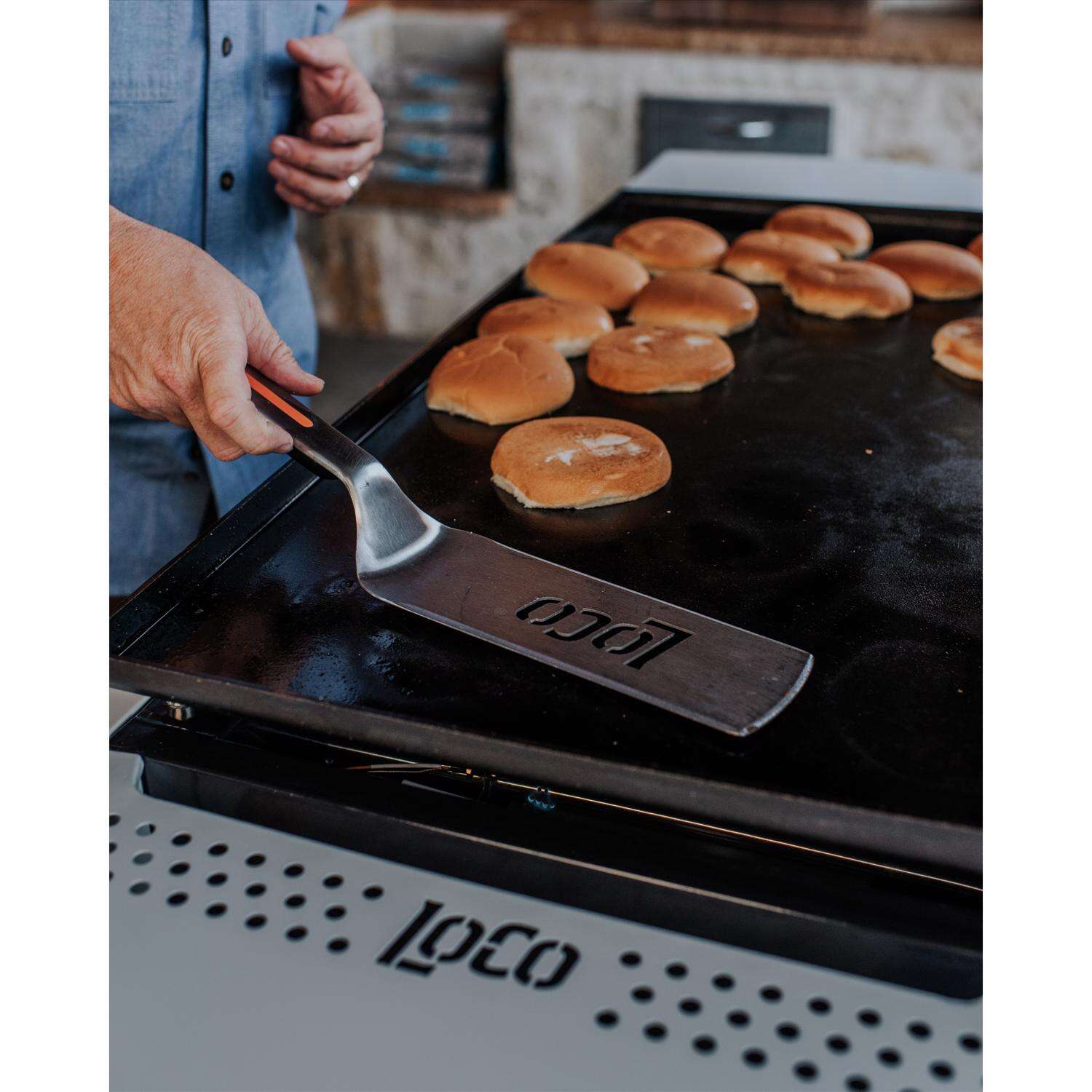 LoCo 3 Burner Liquid Propane Outdoor Griddle with Hood Gray