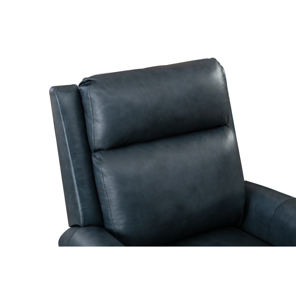 33.5 inch Wide Genuine Leather Manual Recliner  Perfect for Small Spaces  Comfortable and Stable  Easy Assembly