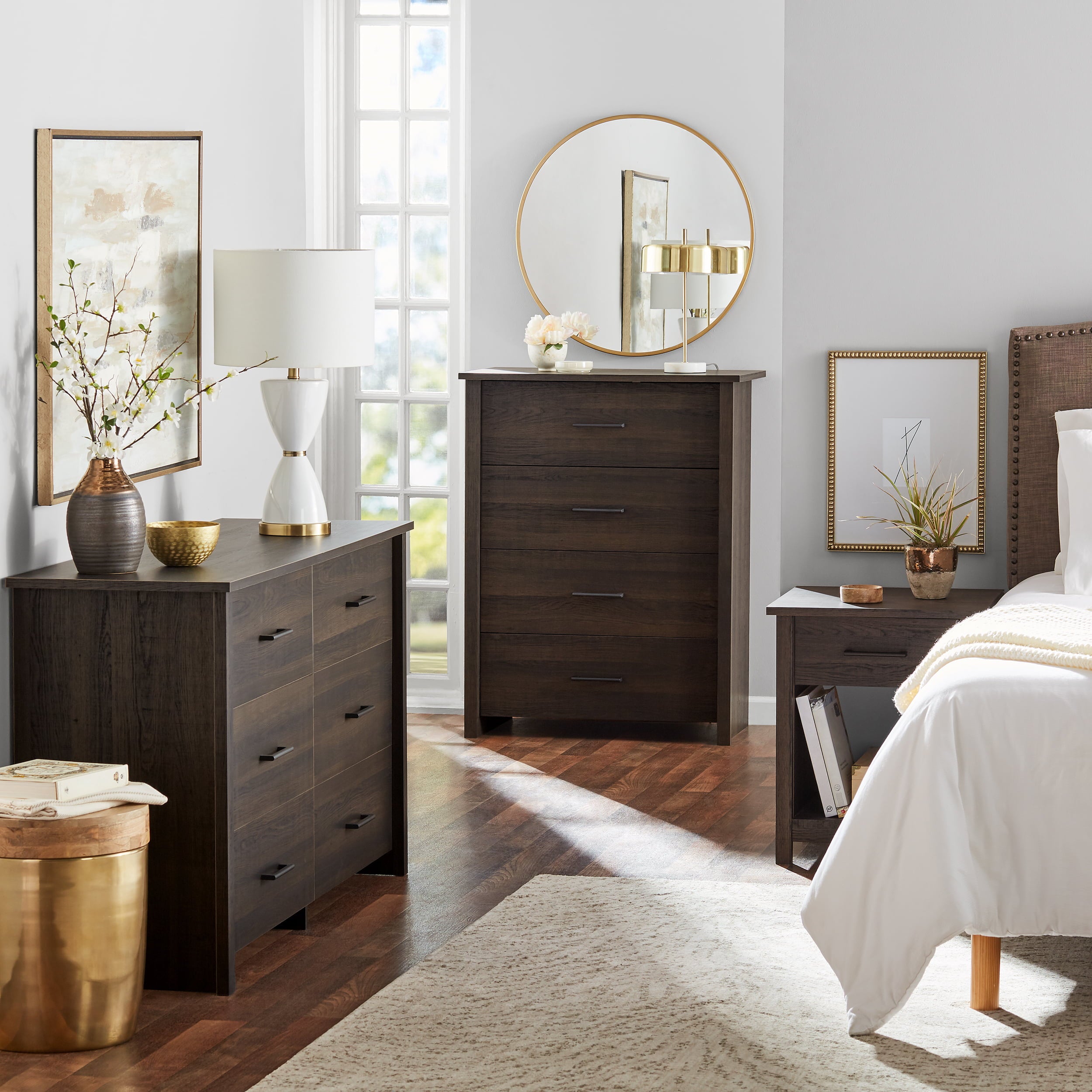 Mainstays Hillside 6-Drawer Dresser, Espresso Finish