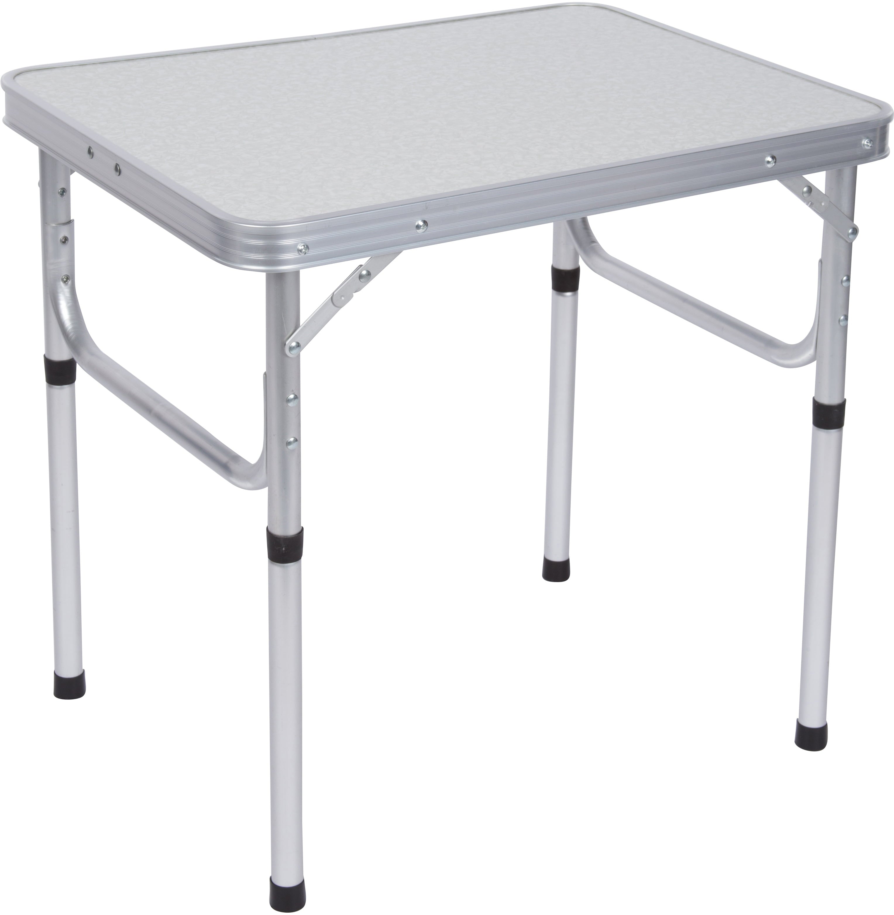 Trademark Innovations Aluminum Adjustable Portable Folding Camp Table with Carry Handle， Beige