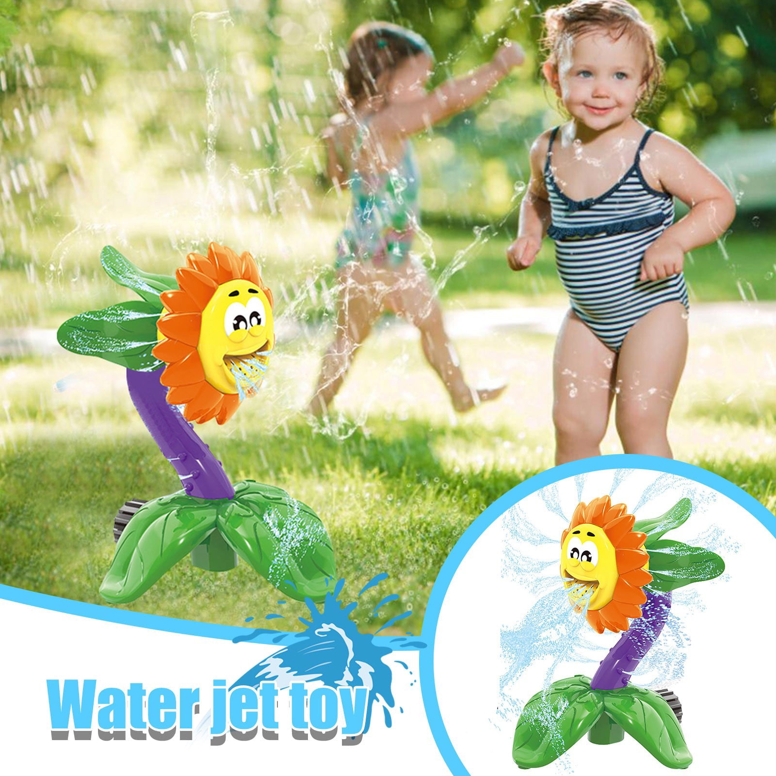 Yiwula Splash Sunflower Yard Water Sprinkler Lawn Sprinkler For Kids Summer Garden Gift