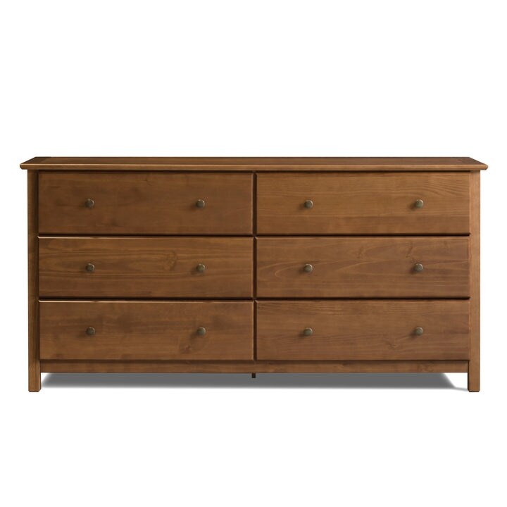 Grain Wood Furniture Shaker style 6 drawer Solid Wood Dresser