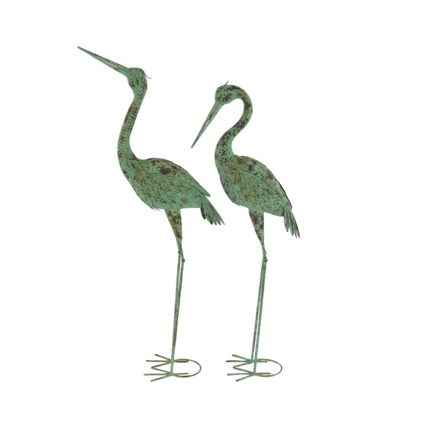 Coastal Crane Garden Sculpture Green Olivia amp May