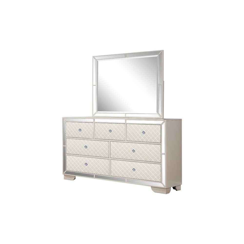 Madison Modern Style Metallic Finish 7 Drawer Dresser Made with Wood