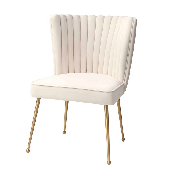 Sansa Velvet Upholstered Dining Accent Chair with Brushed Angled Legs