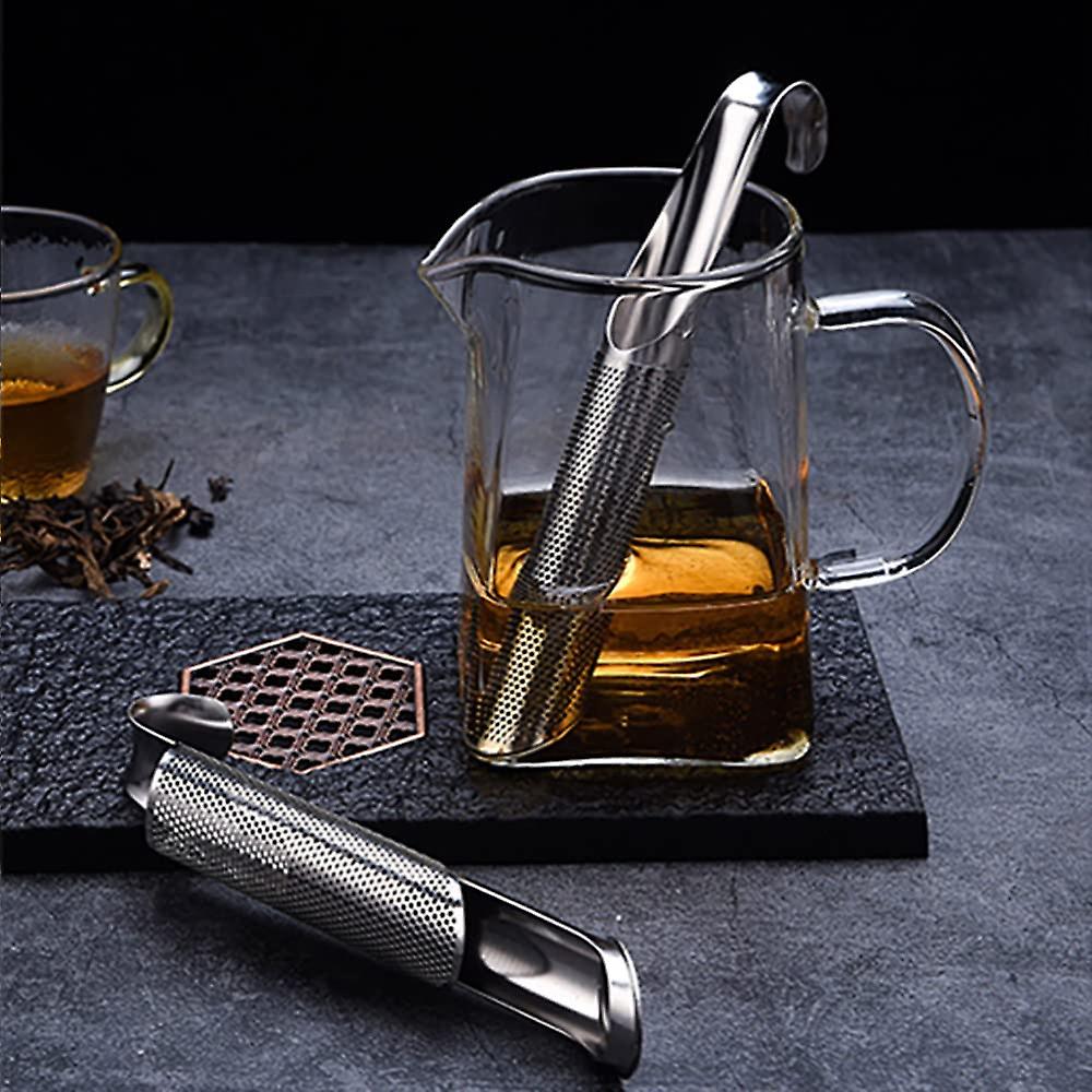 Stainless Steel Tea Infuser Tea Strainer Obsterm Steeper Tea Diffuser With Hanging Hook Handle Stick Pipe Holes Steeper For Loose Leaf Tea， Rose， Coff