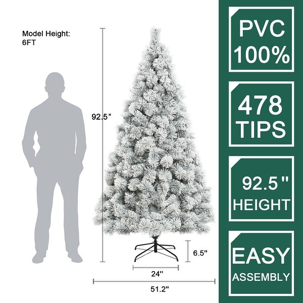 7.7Ft Full Artificial SnowFlocked Christmas Tree