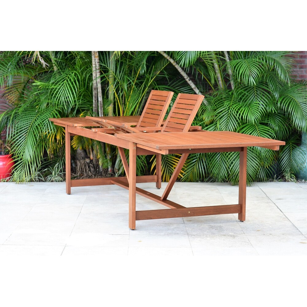 Amazonia Outdoor Extendable Capri Patio Wood Dining Table