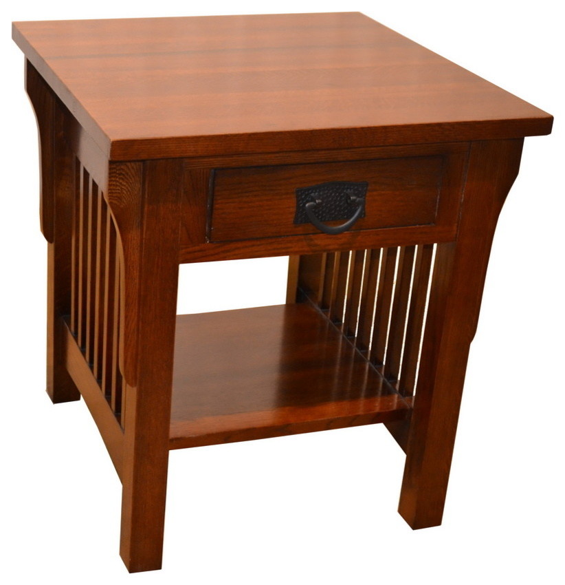 Mission 1 Drawer Crofter End Table   Craftsman   Side Tables And End Tables   by Crafters and Weavers  Houzz