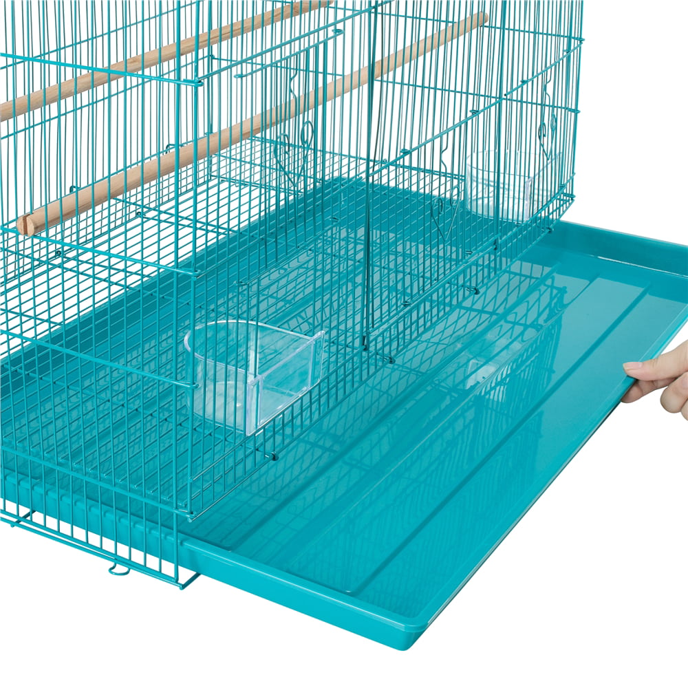 Easyfashion Flight Cage for Birds， Teal Blue