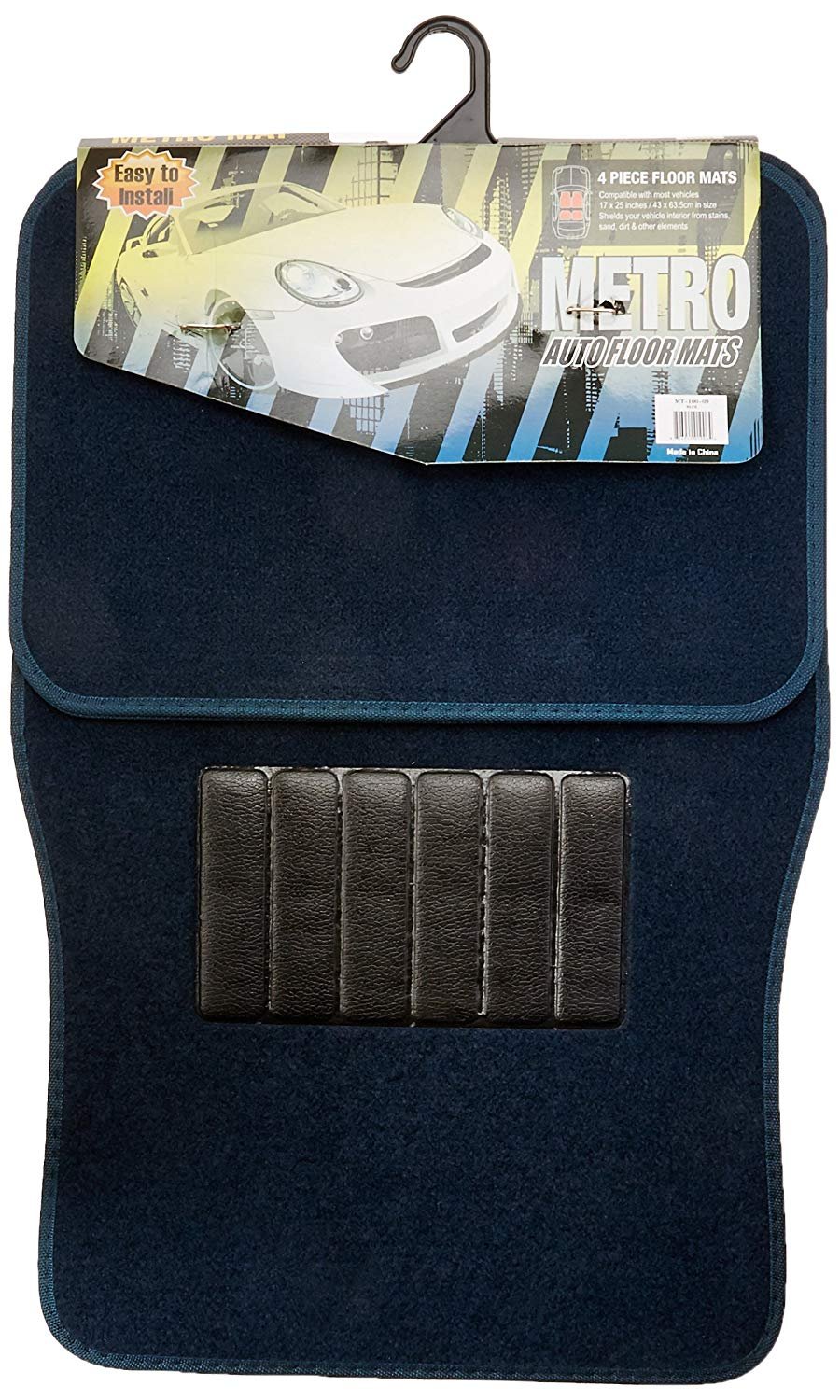 Universal Fit 4-Piece Metro Auto Carpet Mat - Blue