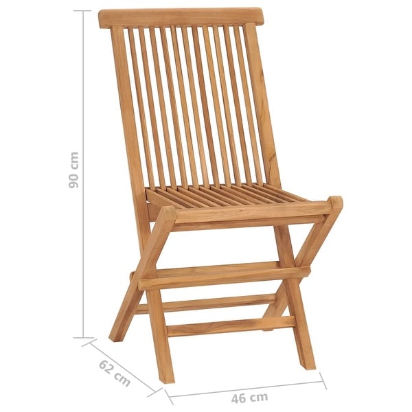 vidaXL Patio Folding Chairs Camping Garden Chair with Backrest Solid Wood Teak