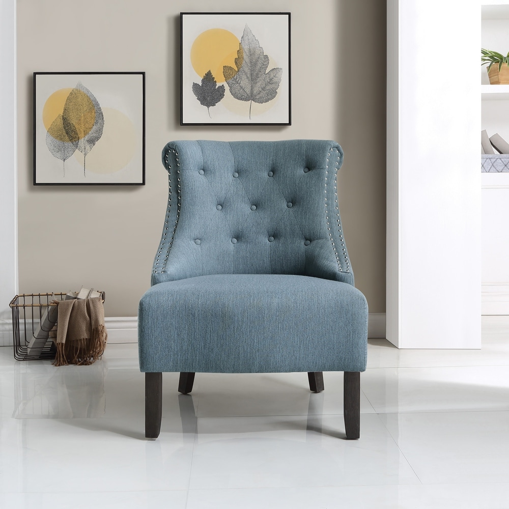 Evelyn Tufted Chair with Grey Wash Legs