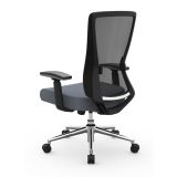 Levari Mesh/Vegan Leather Mid-Back Task Chair， Gray/Black， BIFMA Certified