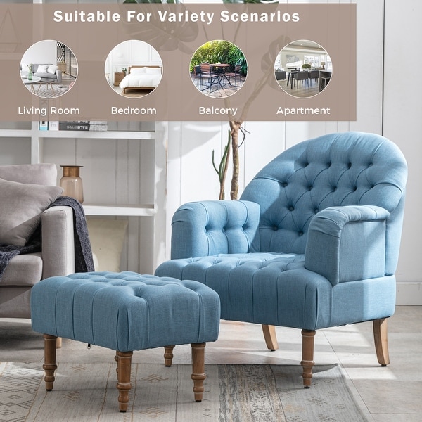 Elegant Accent Chair， Button-Tufted Upholstered Chair Set