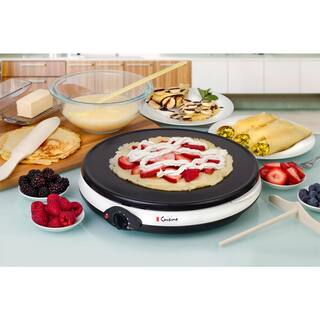 Euro Cuisine 12 in. White Non-Stick Crepe Maker CM20