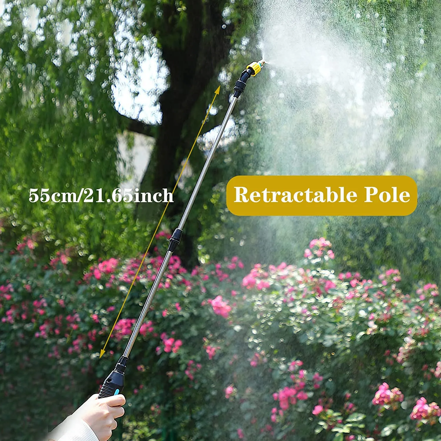 Portable Electric Garden Sprayer Rechargeable Battery Powered Watering Wand Plant Spray Mister with Telescopic Wand