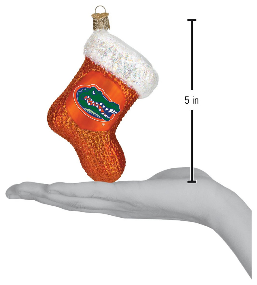 Old World Christmas Hanging Glass Tree Ornament  Florida Gators Stocking   Traditional   Christmas Ornaments   by Esbenshades Greenhouses  Houzz