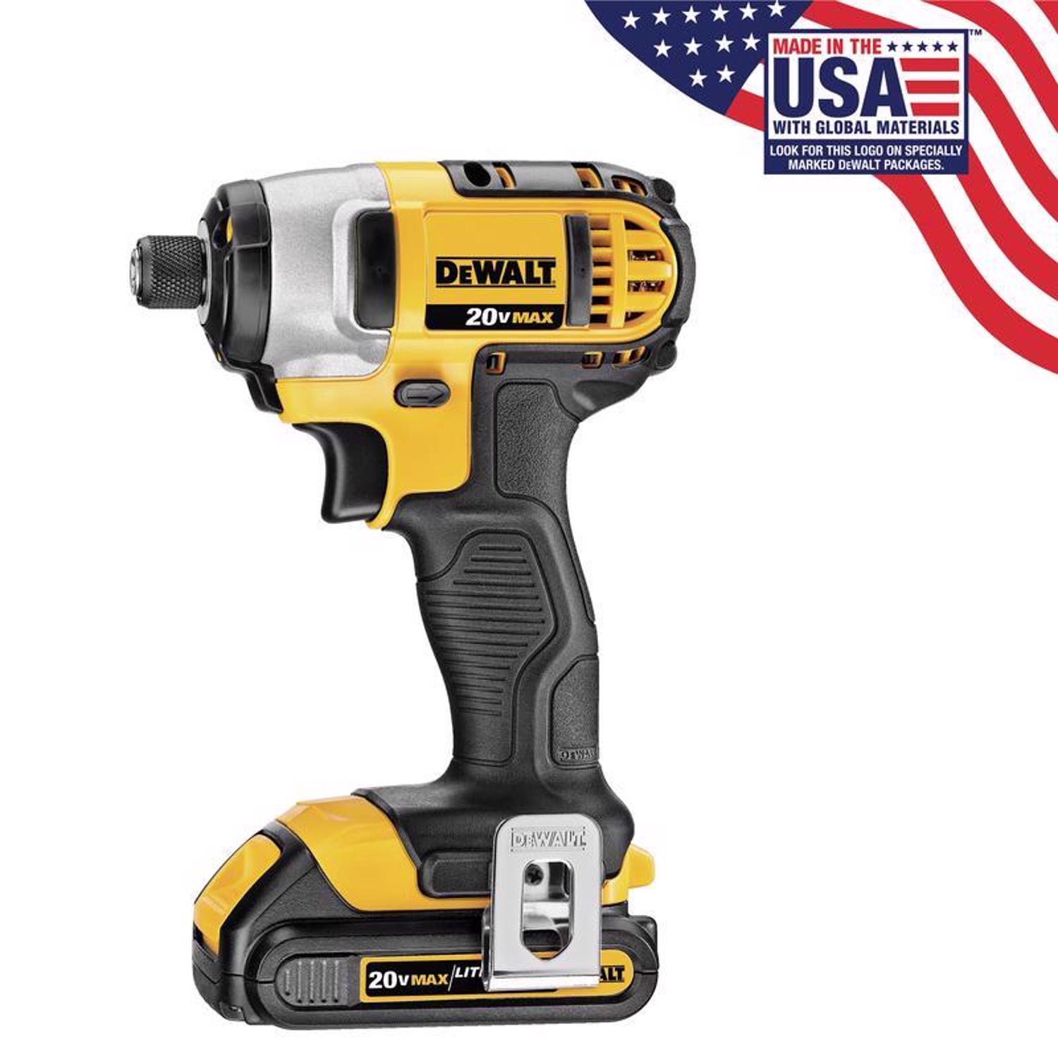 DW 20V MAX 1/4 in. Cordless Brushed Impact Driver Kit (Battery \u0026 Charger)