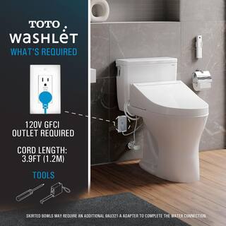 TOTO KC2 Washlet Electric Heated Bidet Toilet Seat for Elongated Toilet in Cotton White SW3024#01