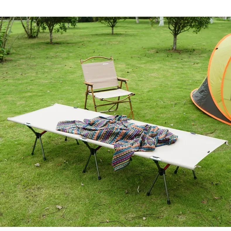 Custom High Quality Adult Heavy Duty Travel Folding Aluminum Stainless Steel Camping Cot Bed