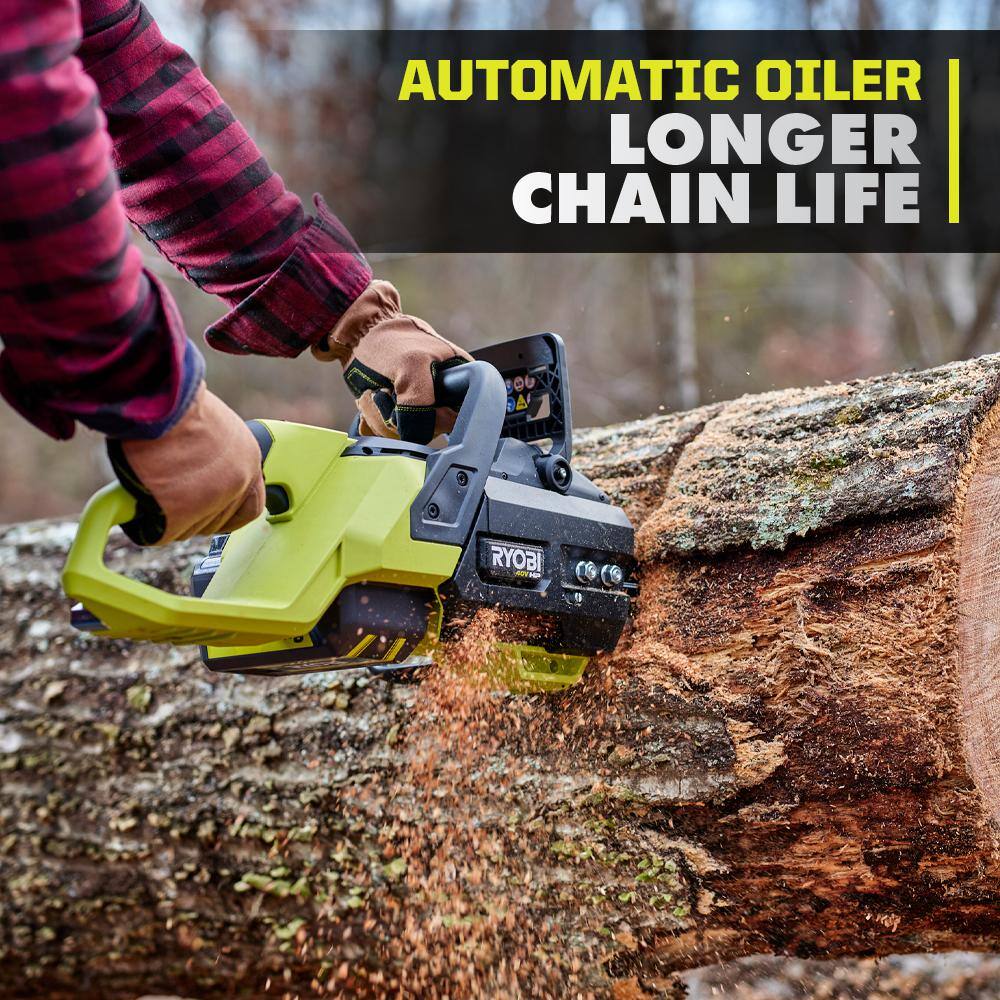 RYOBI 40V HP Brushless 20 in. Battery Chainsaw with 8.0 Ah Battery and Rapid Charger RY405110