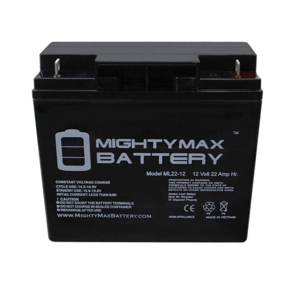 MIGHTY MAX BATTERY 12V 22AH SLA Battery Replacement for E-Wheels EW-36 - 4 Pack MAX3935041