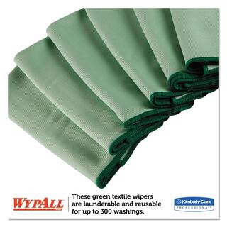 WYPALL 15 34 x 15 34 Microfiber Cloths Reusable Green (24 Per Carton) KCC83630CT