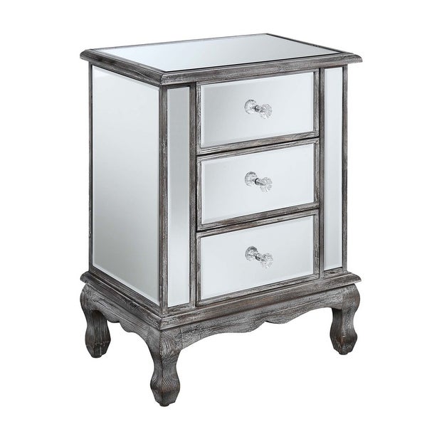 Silver Orchid Talmadge 3-Drawer Mirrored End Table