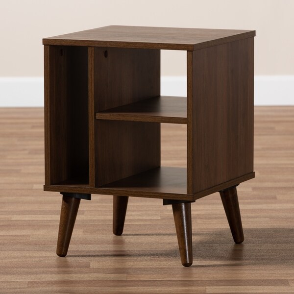 Carson Carrington Bankekind Modern Walnut Wood End Table