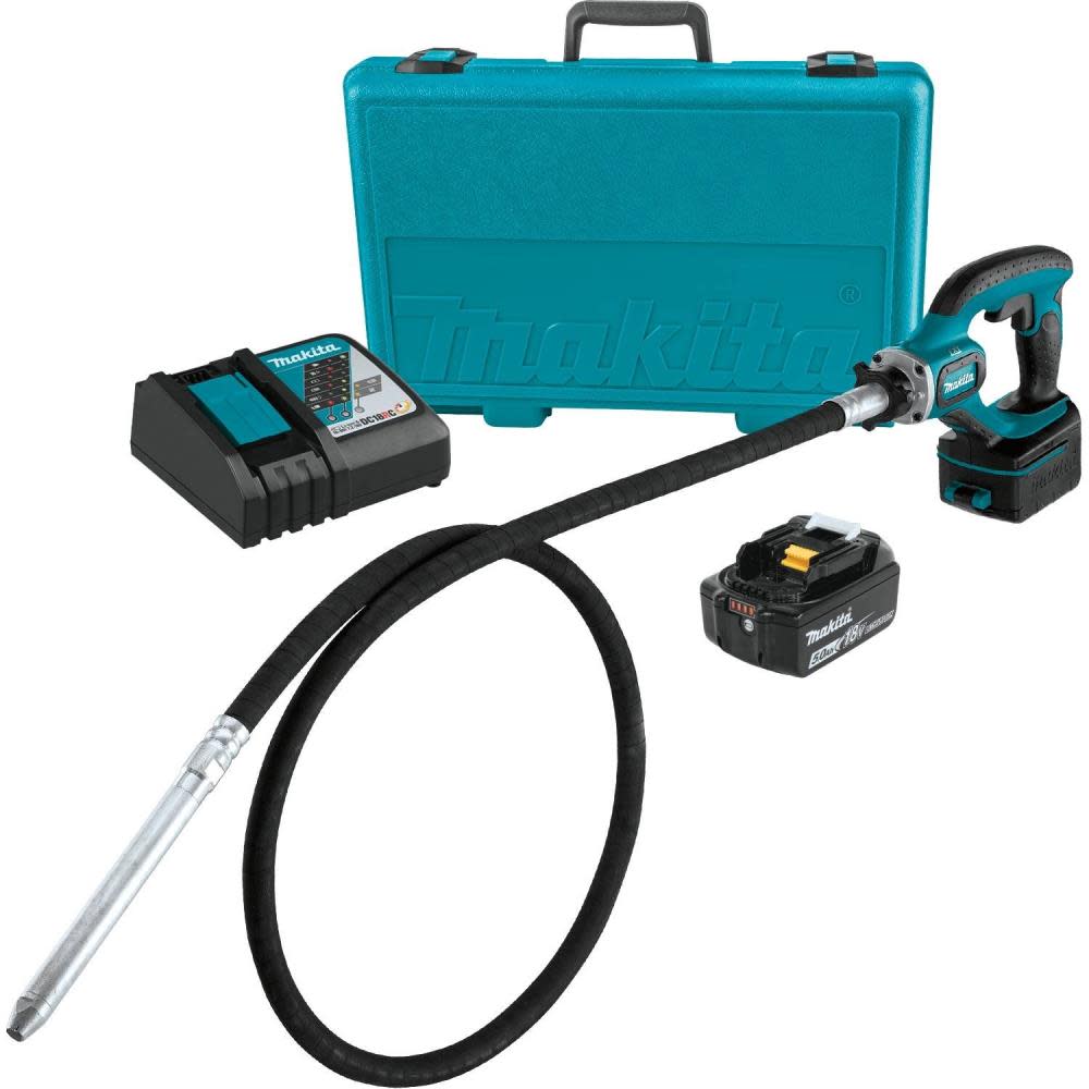 Makita 18V LXT Lithium-Ion Cordless 8 Ft. Concrete Vibrator Kit (5.0Ah) XRV02T from Makita