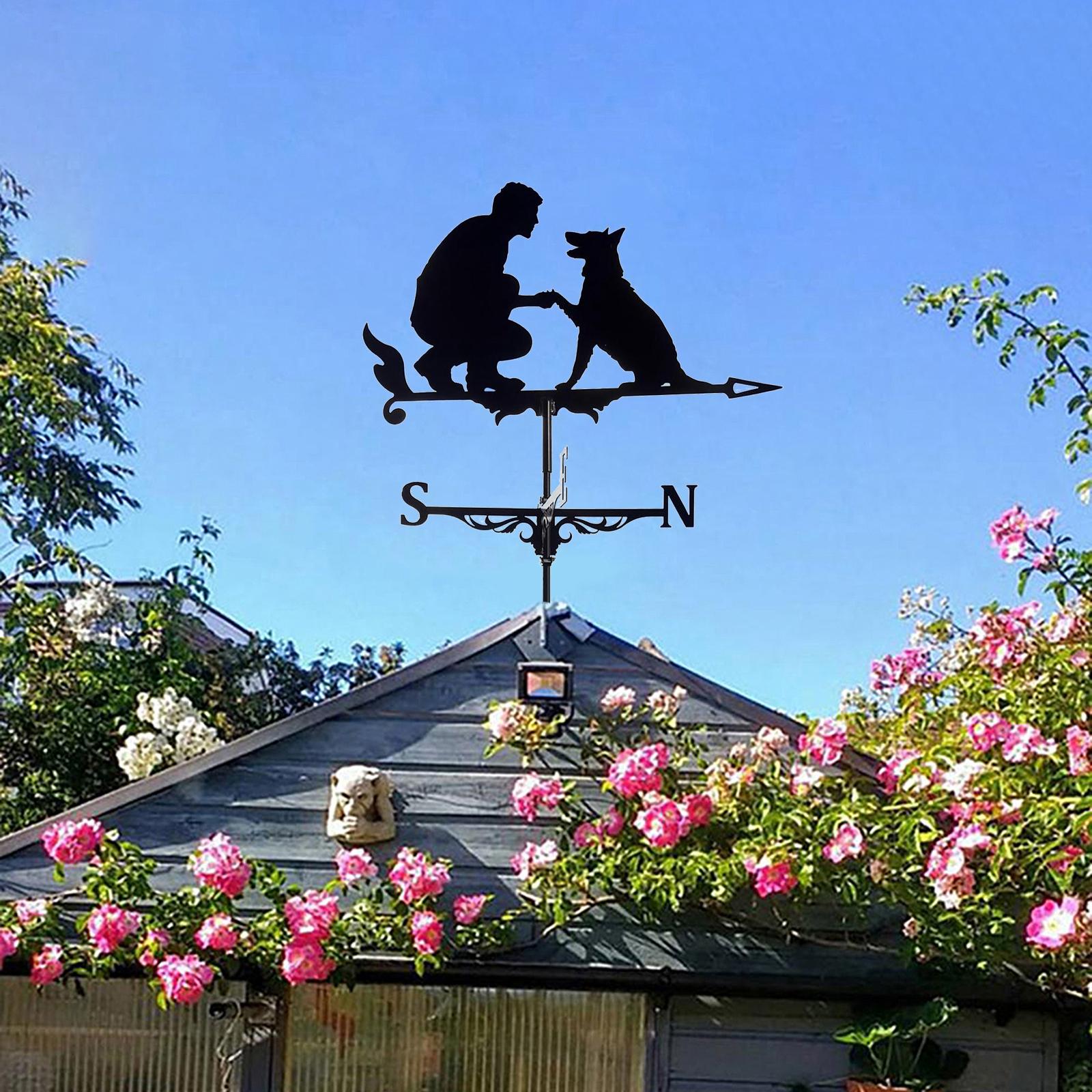 Roof Weather Vane， Traditional Drawing Iron Weather Vane， Roof Decoration Drinking Garden， Multifunctional Weather Vane， for Barn， Pavilion ， 1